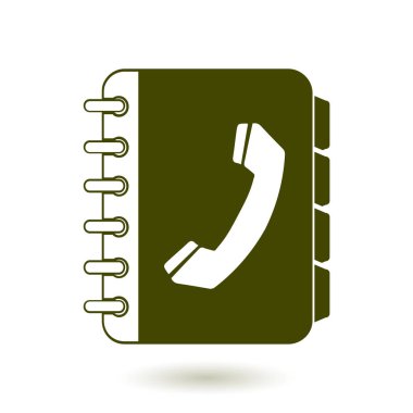 Telefon Rehberi düz simgesi. Düz tasarım stili.
