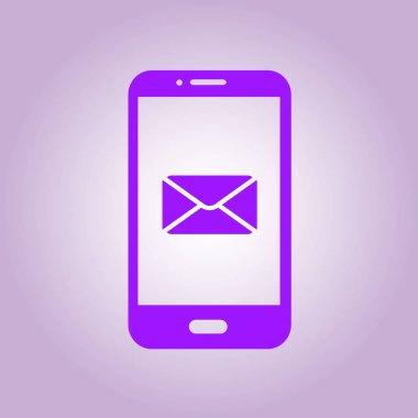Akıllı telefon e- postası veya SMS simgesi. Mobil posta imzası simgesi.