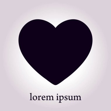 Sevgililer günü, düz kalp simgesi, vektör çizim 