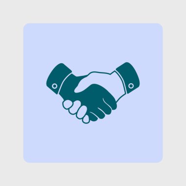 El sıkışma işareti simgesi. Başarılı iş sembolü. Düz tasarım stili.