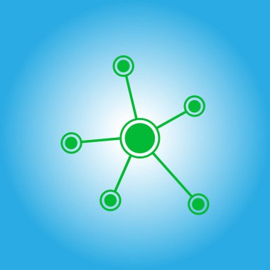 Sosyal ağ tek simge. Küresel teknoloji veya sosyal ağ.