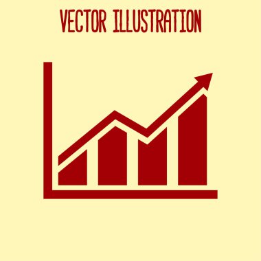 Infographic. Grafik simgesini. Büyüyen grafik erkek.