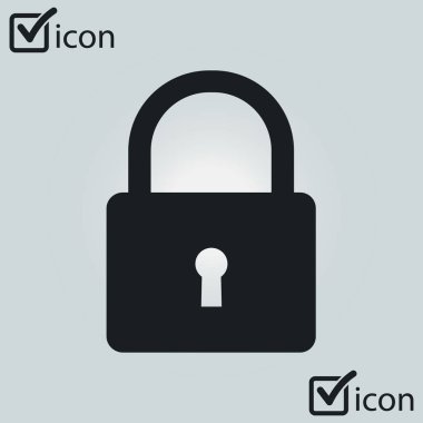 Kilit simgesi. Kullanıcı oturum açma kimlik doğrulama simgesi. Düz tasarım stili. 