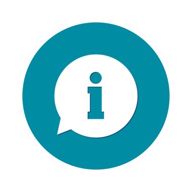 Bilgi işareti simgesi. Bilgi: konuşma balonu sembolü, vektör çizim 