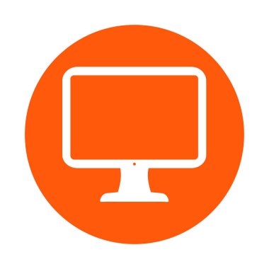 bilgisayar ekran işareti simgesi. Monitör simgesi. Düz tasarım stili.