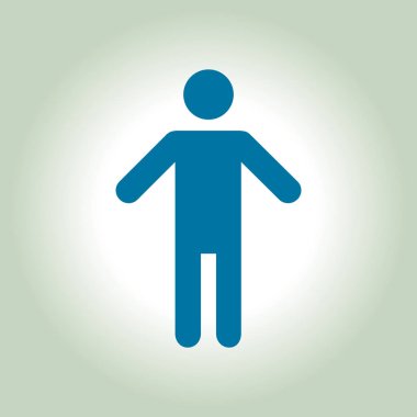 İnsan erkek işaret simgesi. Erkek Sembolü. Erkekler tuvaleti. Düz stil. EPS 10.