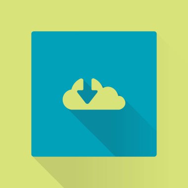 Bulut simgesinden indirin. Düğme yükleyin. Yük sembolü.