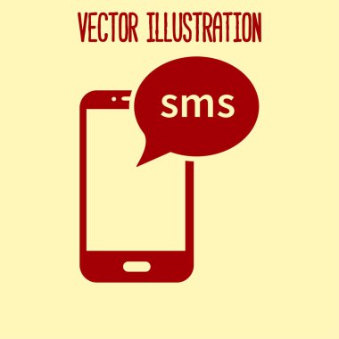 Akıllı telefon e- postası veya SMS simgesi. Mobil posta imzası simgesi.