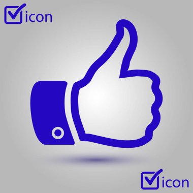 Simge gibi. El parmak tabela. Sembol başparmak. Düz tasarım stili. 