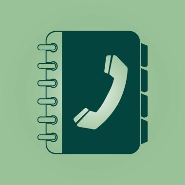 Telefon Rehberi düz simgesi. Düz tasarım stili.