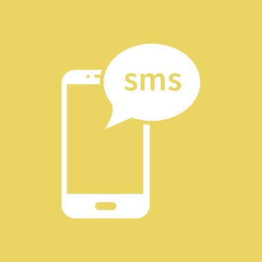 Akıllı telefon e- postası veya SMS simgesi. Mobil posta imzası simgesi.