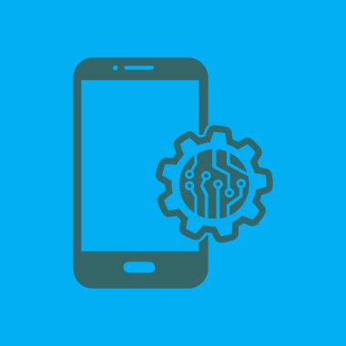 Teknolojik aygıt elektronik devre. Teknoloji düzeni kare simgesi. 