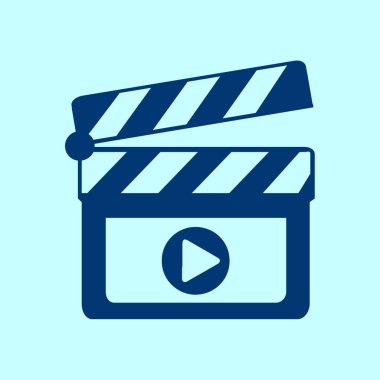 Film yapımcısı clapper kurulu simgesi. Düz tasarım stili.