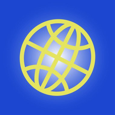 Küre simgesi. Düz tasarım.