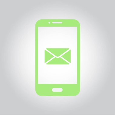 Akıllı telefon e- postası veya SMS simgesi. Mobil posta imzası simgesi.