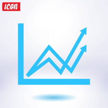 İş grafiği. Grafik düz simgesi