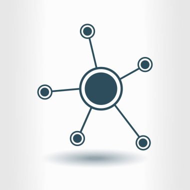 Sosyal ağ tek simge. Küresel teknoloji veya sosyal ağ.