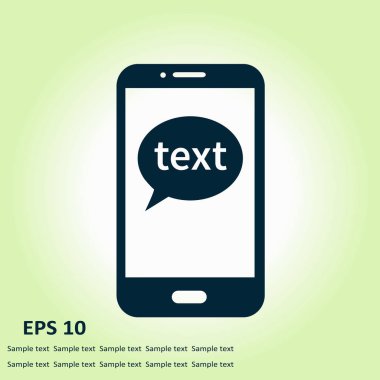 Mobil sohbet simgesi. Cep telefonu Web sohbet ve iletişim temsil eden.