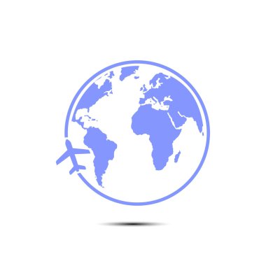 Uçak ikonu yolculuğu. Dünyayı dolaş..