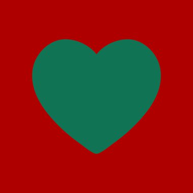 Sevgililer günü, düz kalp simgesi, vektör çizim 