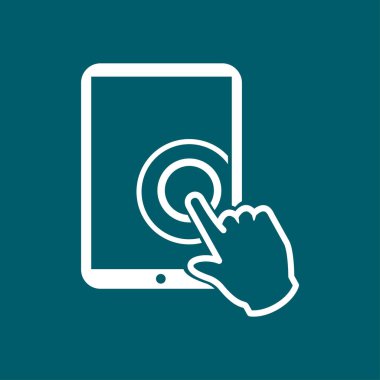 Değmek perde tablet Pc işareti simgesi. El işaretçi simgesi. 
