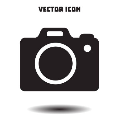 Fotoğraf makinesi simgesi. DSLR kamera simgesi. Dijital kamera. Düz tasarım biçimi. 