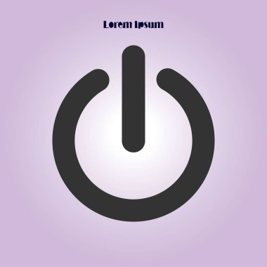 Güç işareti simgesi. Düz tasarım stili.  