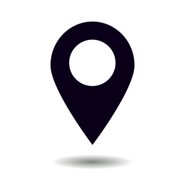 Harita işaretçi simgesi. GPS konumu sembolü. Düz tasarım stili. Vektör Eps 10.