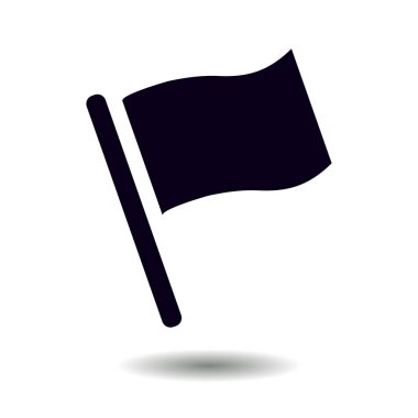 Bayrak simgesi. Yer belirleyici sembol. Düz tasarım biçimi.