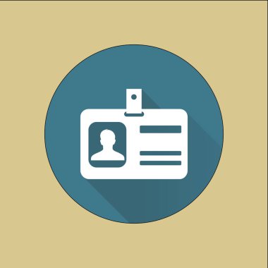 Kimlik kartı simgesi. Düz tasarım stili. EPS 10.