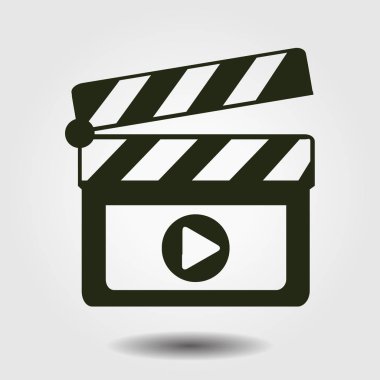 Film yapımcısı clapper kurulu simgesi. Düz tasarım stili.