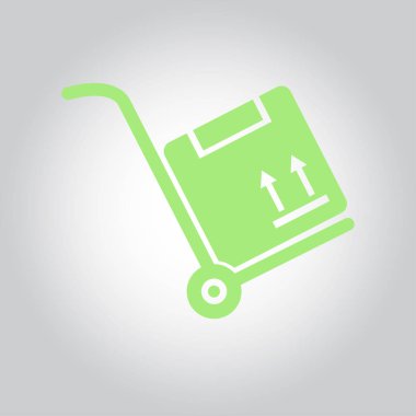 Kutuları simge kamyonla. El kamyon işareti erkek.