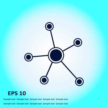 Sosyal ağ tek simge. Küresel teknoloji veya sosyal ağ.