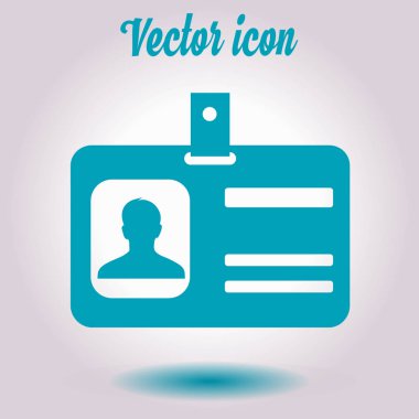 Kimlik kartı simgesi. Düz tasarım stili. EPS 10.