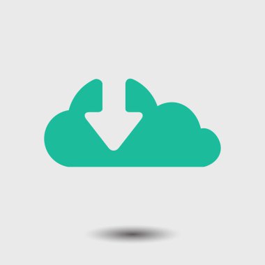 Bulut simgesinden indirin. Düğme yükleyin. Yük sembolü.