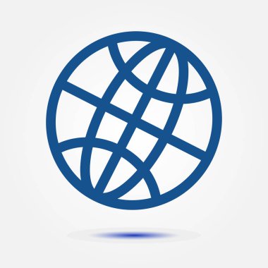 Küre simgesi. Düz tasarım.