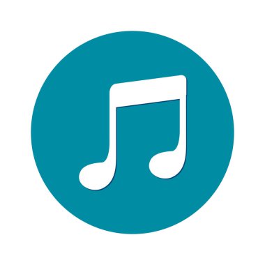 Müzik Not simgesi. Müzik simgesi. Düz tasarım stili.