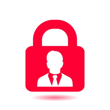 Kullanıcı oturum açma kimlik doğrulama simgesi. Düz tasarım stili. Vektör Eps10.