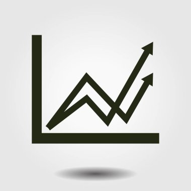 İş grafiği. Grafik düz simgesi