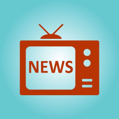TV haber muhabiri. Düz tasarım stili. Vektör Eps 10. 