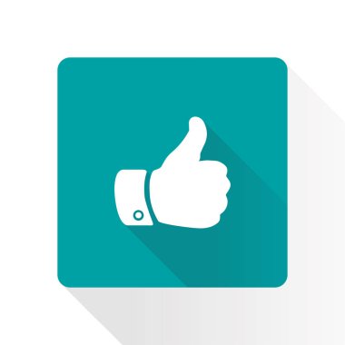 El parmak tabela. Sembol başparmak. Düz tasarım stili. 