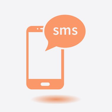 Akıllı telefon e- postası veya SMS simgesi. Mobil posta imzası simgesi.
