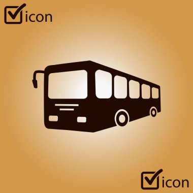 Otobüs işareti simgesi. Toplu taşıma sembolü. Düz tasarım stili.
