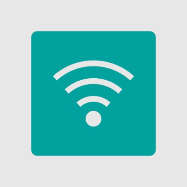 WiFi sembolü. Vektör kablosuz ağ kutsal kişilerin resmi. Düz tasarım