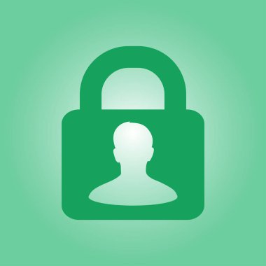 Kullanıcı oturum açma kimlik doğrulama simgesi. Düz tasarım stili. Vektör Eps10.