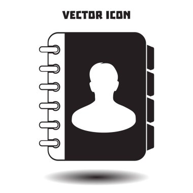 Adres Defteri simgesini. Düz tasarım stili. Eps10.