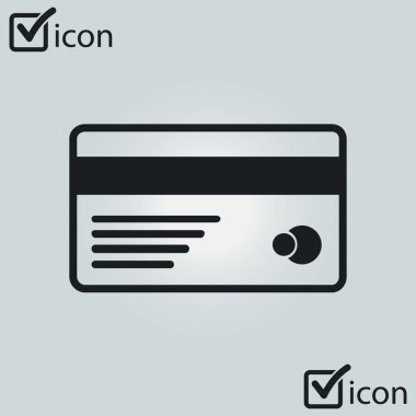 Vektör kredi kartı simgesi. Düz tasarım stili.