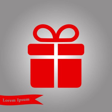 Hediye kutusu simgesi. vektör illüstrasyonu