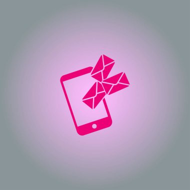 Akıllı telefon e- postası veya SMS simgesi. Mobil posta imzası simgesi.