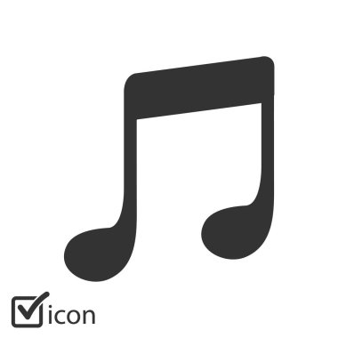 Müzik Not simgesi. Müzik simgesi. Düz tasarım stili.